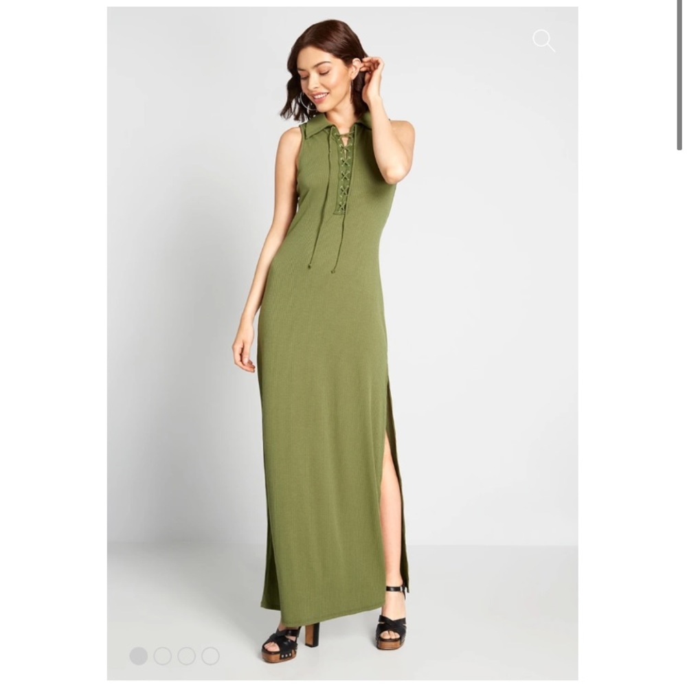 NWT ModCloth Women's Casual Sensation Tie Up Maxi Dress